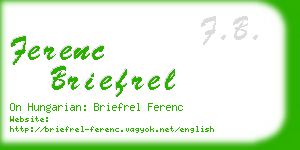 ferenc briefrel business card